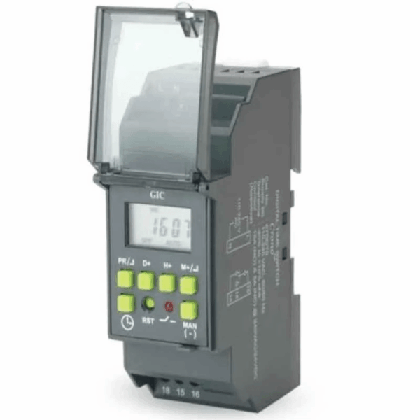 GIC Crono 6VA 1 C/O Black Digital Time Switch, 67DDT0